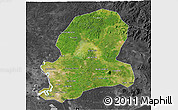 Satellite 3D Map of Dong Nai, darken, desaturated