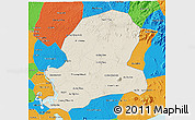 Shaded Relief 3D Map of Dong Nai, political outside
