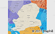 Shaded Relief 3D Map of Dong Nai, political shades outside