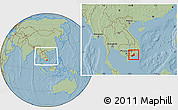 Savanna Style Location Map of Dong Nai, within the entire country, hill shading