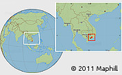 Savanna Style Location Map of Dong Nai, within the entire country