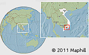 Savanna Style Location Map of Dong Nai, highlighted country, within the entire country, hill shading