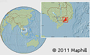 Savanna Style Location Map of Dong Nai, hill shading