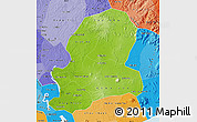 Physical Map of Dong Nai, political shades outside