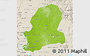 Physical Map of Dong Nai, shaded relief outside