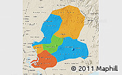 Political Map of Dong Nai, shaded relief outside