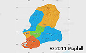 Political Map of Dong Nai, single color outside