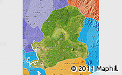 Satellite Map of Dong Nai, political shades outside