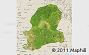 Satellite Map of Dong Nai, shaded relief outside