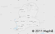 Silver Style Map of Dong Nai, single color outside