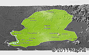 Physical Panoramic Map of Dong Nai, darken, desaturated