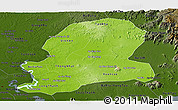 Physical Panoramic Map of Dong Nai, darken