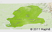Physical Panoramic Map of Dong Nai, lighten