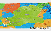 Physical Panoramic Map of Dong Nai, political outside