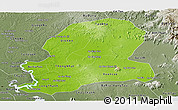 Physical Panoramic Map of Dong Nai, semi-desaturated
