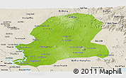 Physical Panoramic Map of Dong Nai, shaded relief outside