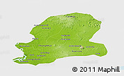 Physical Panoramic Map of Dong Nai, single color outside