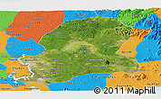 Satellite Panoramic Map of Dong Nai, political outside