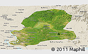 Satellite Panoramic Map of Dong Nai, shaded relief outside