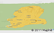 Savanna Style Panoramic Map of Dong Nai, single color outside
