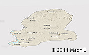 Shaded Relief Panoramic Map of Dong Nai, cropped outside