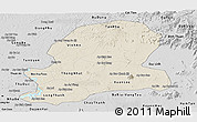 Shaded Relief Panoramic Map of Dong Nai, desaturated