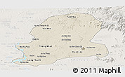 Shaded Relief Panoramic Map of Dong Nai, lighten