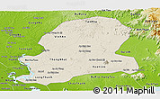 Shaded Relief Panoramic Map of Dong Nai, physical outside