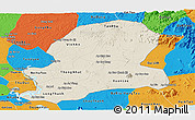 Shaded Relief Panoramic Map of Dong Nai, political outside