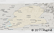 Shaded Relief Panoramic Map of Dong Nai, semi-desaturated