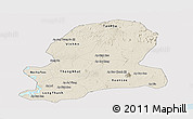 Shaded Relief Panoramic Map of Dong Nai, single color outside