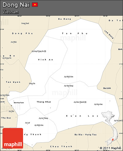 Classic Style Simple Map of Dong Nai