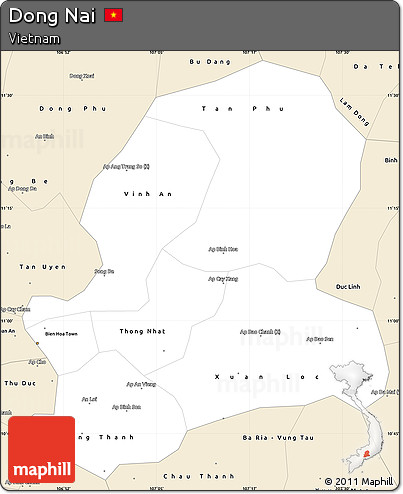 Classic Style Simple Map of Dong Nai