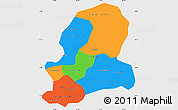 Political Simple Map of Dong Nai, single color outside