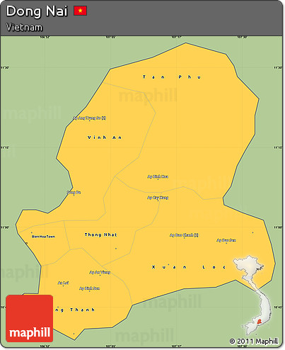 Savanna Style Simple Map of Dong Nai, cropped outside
