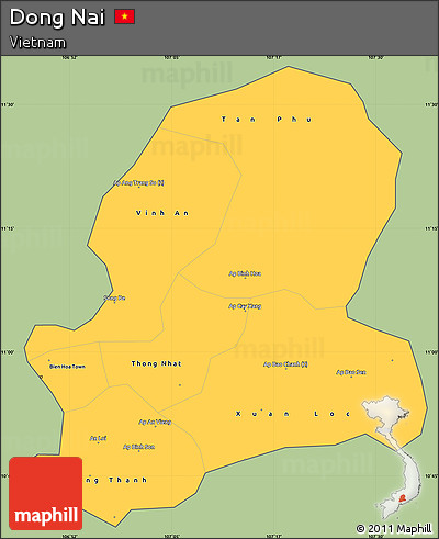 Savanna Style Simple Map of Dong Nai, cropped outside