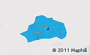 Political 3D Map of Xuan Loc, single color outside