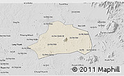 Shaded Relief 3D Map of Xuan Loc, desaturated