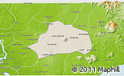 Shaded Relief 3D Map of Xuan Loc, physical outside