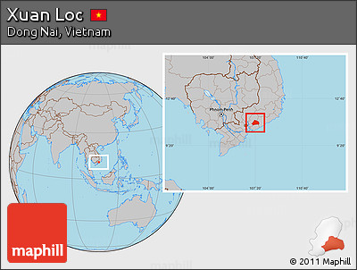 Gray Location Map of Xuan Loc