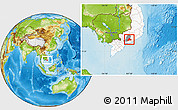 Physical Location Map of Xuan Loc, highlighted country, highlighted parent region