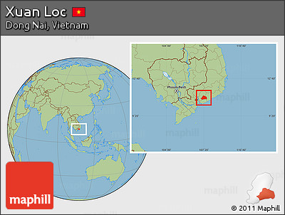 Savanna Style Location Map of Xuan Loc