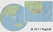 Savanna Style Location Map of Xuan Loc, hill shading