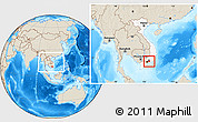 Shaded Relief Location Map of Xuan Loc, highlighted country, highlighted parent region, within the entire country