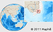 Shaded Relief Location Map of Xuan Loc, highlighted country, highlighted parent region