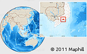 Shaded Relief Location Map of Xuan Loc, highlighted country