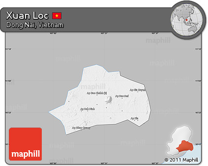 Gray Map of Xuan Loc, single color outside