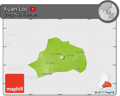 Physical Map of Xuan Loc, single color outside