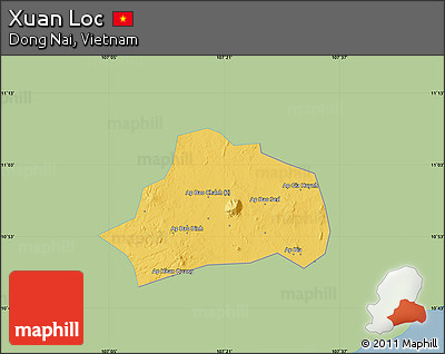 Savanna Style Map of Xuan Loc, single color outside