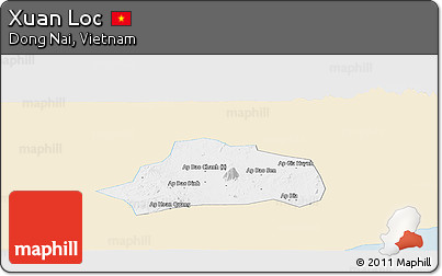 Classic Style Panoramic Map of Xuan Loc, single color outside